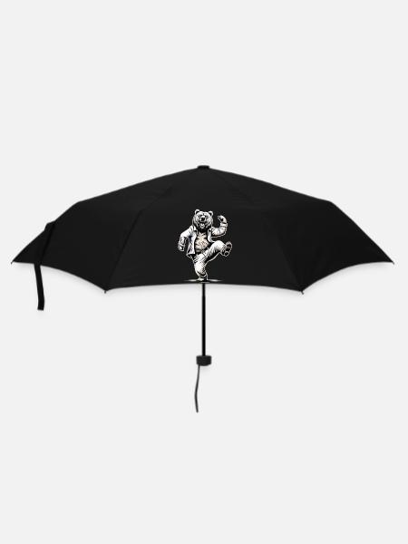 Witziger Bär Vater Papa Geschenk - Regenschirm (klein) - Schwarz