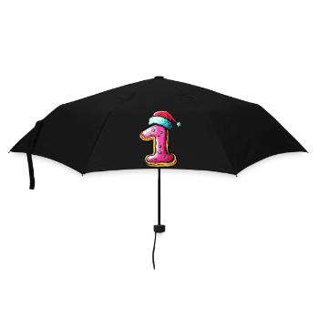 1 Number Christmas Cookie - Umbrella (small) - black - Front