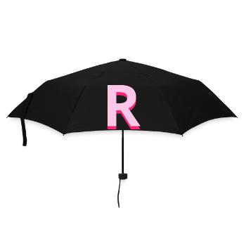 Pop und moderner rosa Buchstabe r - Regenschirm (klein) - Schwarz - Vorne