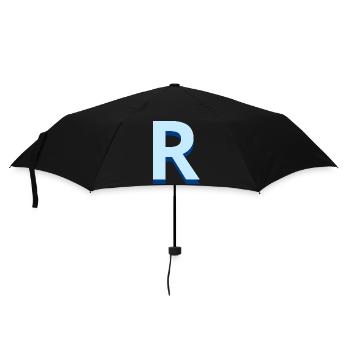 Pop und moderner blauer Buchstabe r - Regenschirm (klein) - Schwarz - Vorne