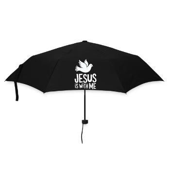 Jesus is with me - Regenschirm (klein) - Schwarz - Vorne