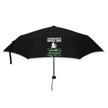 Angler Fischen Witz - Regenschirm (klein) - Schwarz - Vorne