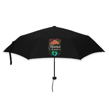 Du bist die beste Mama der Welt mit Baby Feet - Regenschirm (klein) - Schwarz - Vorne