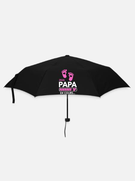 Papa 2026 Humor Familie Schwangerschaft Ankündigung - Regenschirm (klein) - Schwarz