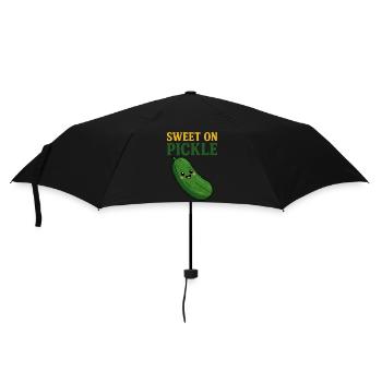 Süß auf Gurke - Regenschirm (klein) - Schwarz - Vorne