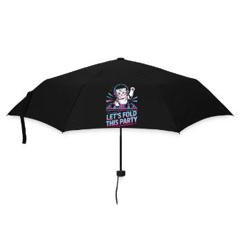 DJ Humor Tier Schottisch Fold Chat - Regenschirm (klein) - Schwarz - Vorne
