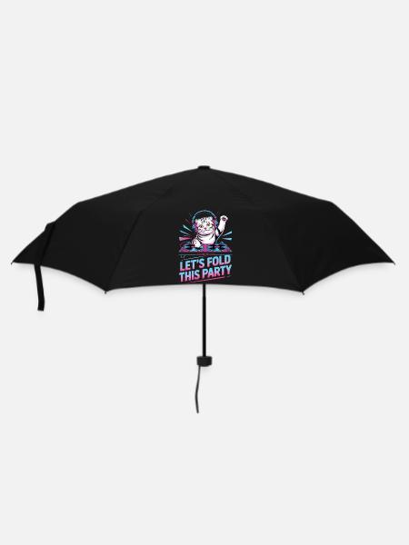 DJ Humor Tier Schottisch Fold Chat - Regenschirm (klein) - Schwarz