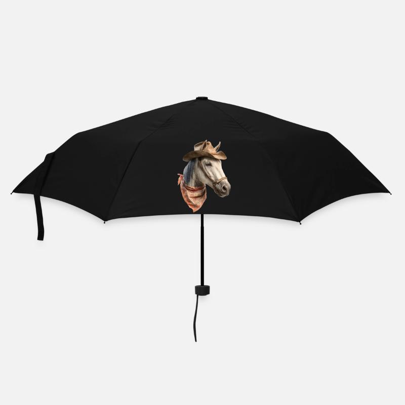 Perd Cowboy - Regenschirm (klein) - Schwarz