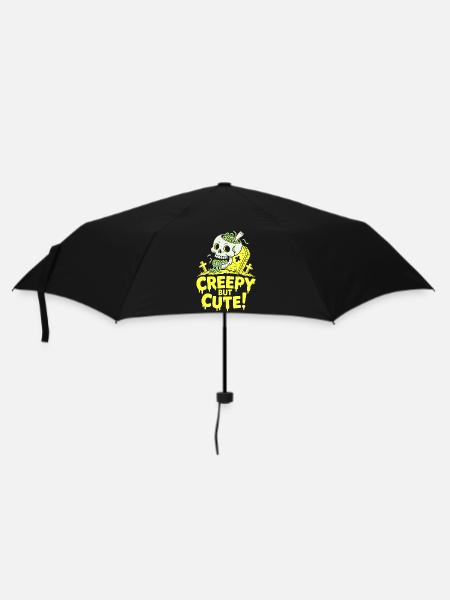 Creepy but Cute Skull Glow - Umbrella (small) - black