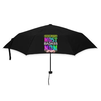 World's Badass Mom – Mutiges, florales Muttertagsgeschenk - Regenschirm (klein) - Schwarz - Vorne