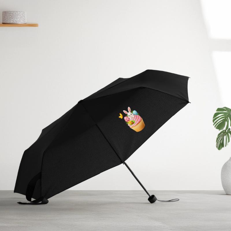 Cute Easter Bunny Cupcake with Colorful Easter Eggs Umbrella (small)
