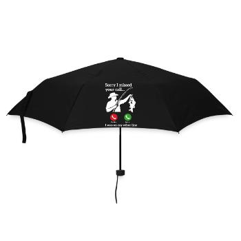 Angeln Ruft Retro Vintage Angler Spruch Design - Regenschirm (klein) - Schwarz - Vorne
