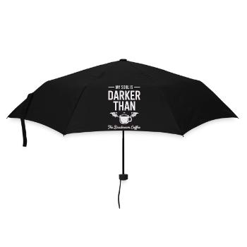 Dunkler als Kaffee-Seele - Regenschirm (klein) - Schwarz - Vorne