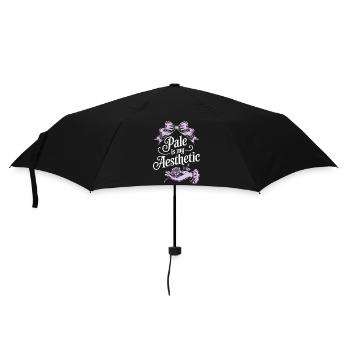 Blasse ästhetische Schrift mit Schleife - Regenschirm (klein) - Schwarz - Vorne