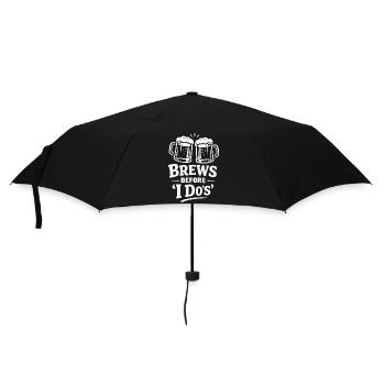 JGA Shirt Männer Bier – Brews Before I Do - Regenschirm (klein) - Schwarz - Vorne
