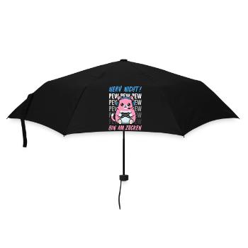 Nerv Nicht Pew Pew Bin Am Zocken Lustige Katze - Regenschirm (klein) - Schwarz - Vorne