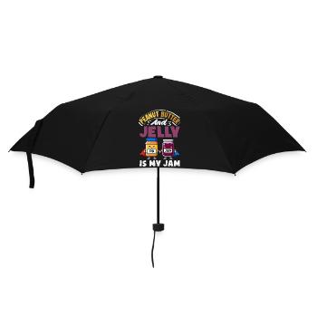 Erdnussbutter & Marmelade Partnerlook Design - Regenschirm (klein) - Schwarz - Vorne