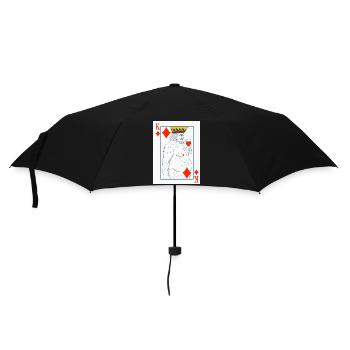 Roi de carreau – Carte à jouer drôle - Parapluie standard - noir - Devant