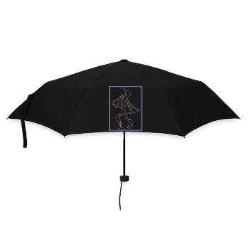 Kissing mouths in rainbow frame - Umbrella (small) - black - Front