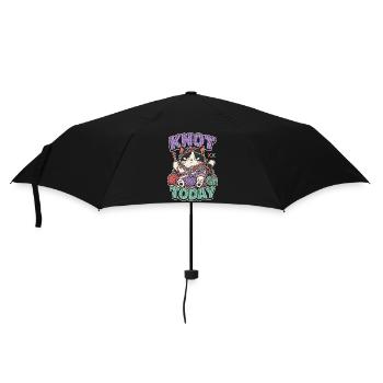 Chat avec la laine aujourd’hui nœud - Parapluie standard - noir - Devant