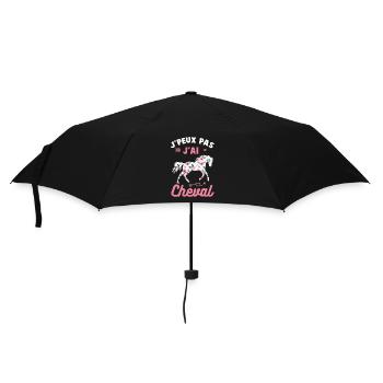 Je peux pas j'ai cheval silhouette cheval fleurs - Parapluie standard - noir - Devant