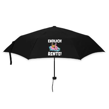 Endlich Rente - Regenschirm (klein) - Schwarz - Vorne