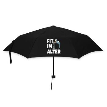 Fit im Alter für die Oma und Großmutter - Regenschirm (klein) - Schwarz - Vorne