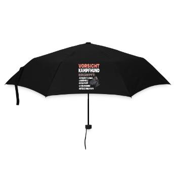 Vorsicht Kampfhund Lustiger Hundespruch - Regenschirm (klein) - Schwarz - Vorne