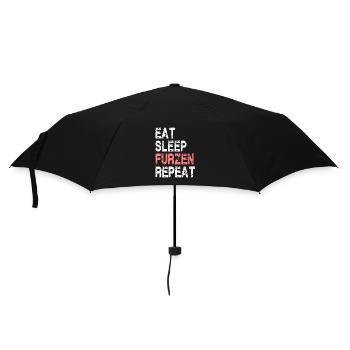 Eat Sleep Furzen Repeat für Leute mit Humor - Regenschirm (klein) - Schwarz - Vorne