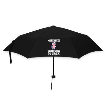 Meine Wiese Verschwinde Kuh Kühe für Menschen - Regenschirm (klein) - Schwarz - Vorne