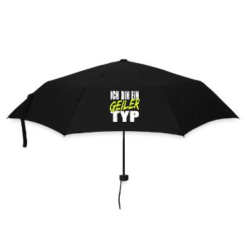Ich bin ein geiler Typ für Leute mit Humor - Regenschirm (klein) - Schwarz - Vorne
