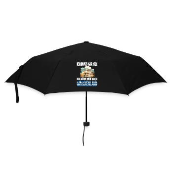 Ich Muss Gar Nix Ich Muss Nur Nach Griechenland - Regenschirm (klein) - Schwarz - Vorne