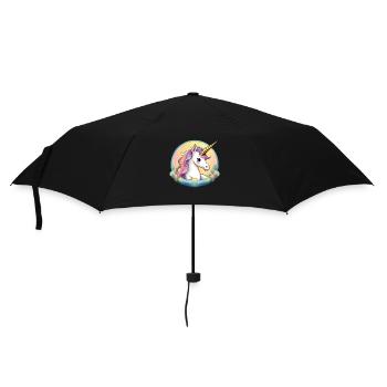 Licorne de dessin animé - Parapluie standard - noir - Devant