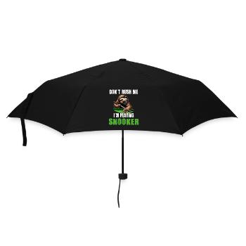 Lustiges Faultier Snooker Ich hetze mich nicht - Regenschirm (klein) - Schwarz - Vorne
