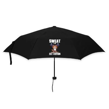 Lustige Katze Workout Sweat Is Just Fat Crying - Regenschirm (klein) - Schwarz - Vorne