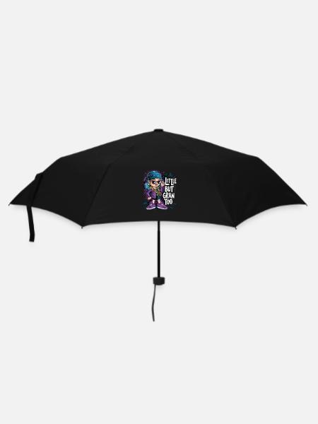 Cooles Mädchen mit blauen Haaren und Sonnenbrille - Regenschirm (klein) - Schwarz