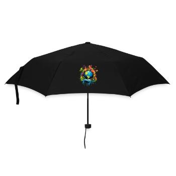 Respektier Muttererde Unseren Planeten Natur - Regenschirm (klein) - Schwarz - Vorne