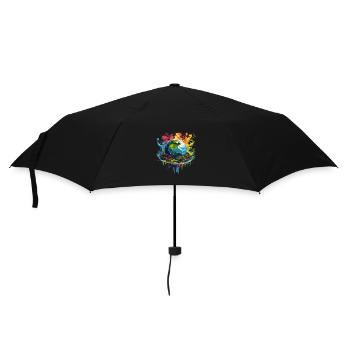 Respektier Muttererde Unseren Planeten Natur - Regenschirm (klein) - Schwarz - Vorne