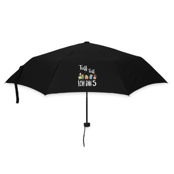5 ans garçons anniversaire motif zoo animaux train tuf - Parapluie standard - noir - Devant