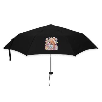 Candy Unicorn and Gingerbread House Magic - Umbrella (small) - black - Front