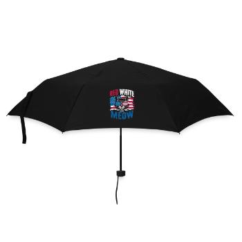 Red White And Meow: Amerikanische Katzenliebe - Regenschirm (klein) - Schwarz - Vorne