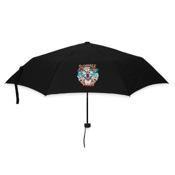 Summer Vibes Dog on the Beach With Sunglasses for - Umbrella (small) - black - Front
