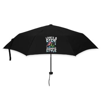 Seahorse Style für eine Seepferdchen Fan - Regenschirm (klein) - Schwarz - Vorne