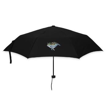 Beautiful Whale with Floral Motif for - Umbrella (small) - black - Front