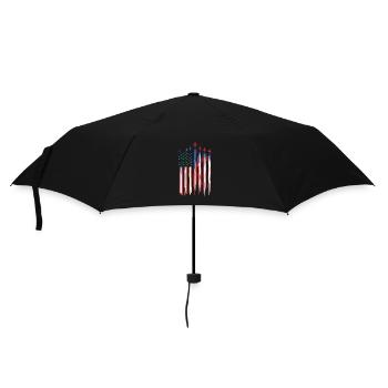 Drapeau patriotique des États-Unis avec motif d’avion - Parapluie standard - noir - Devant