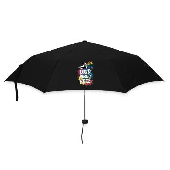 Loud, Proud, Free Megafon Regenbogen - Regenschirm (klein) - Schwarz - Vorne