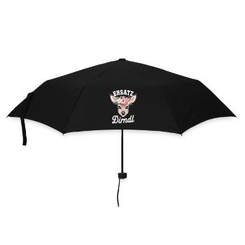 Ersatz Dirndl Blumenkranz Hirschkopf Illustration - Regenschirm (klein) - Schwarz - Vorne