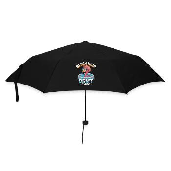 Cheveux de plage Don’t Care Flamingo Summer - Parapluie standard - noir - Devant