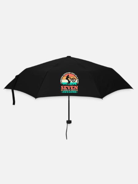 7 Geburtstag Bmx Fahrrad 7 Jahre Geschenk - Regenschirm (klein) - Schwarz