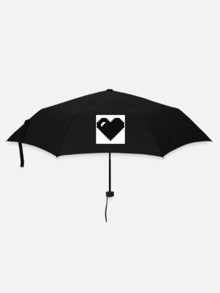 Pixelated heart - Umbrella (small) - black